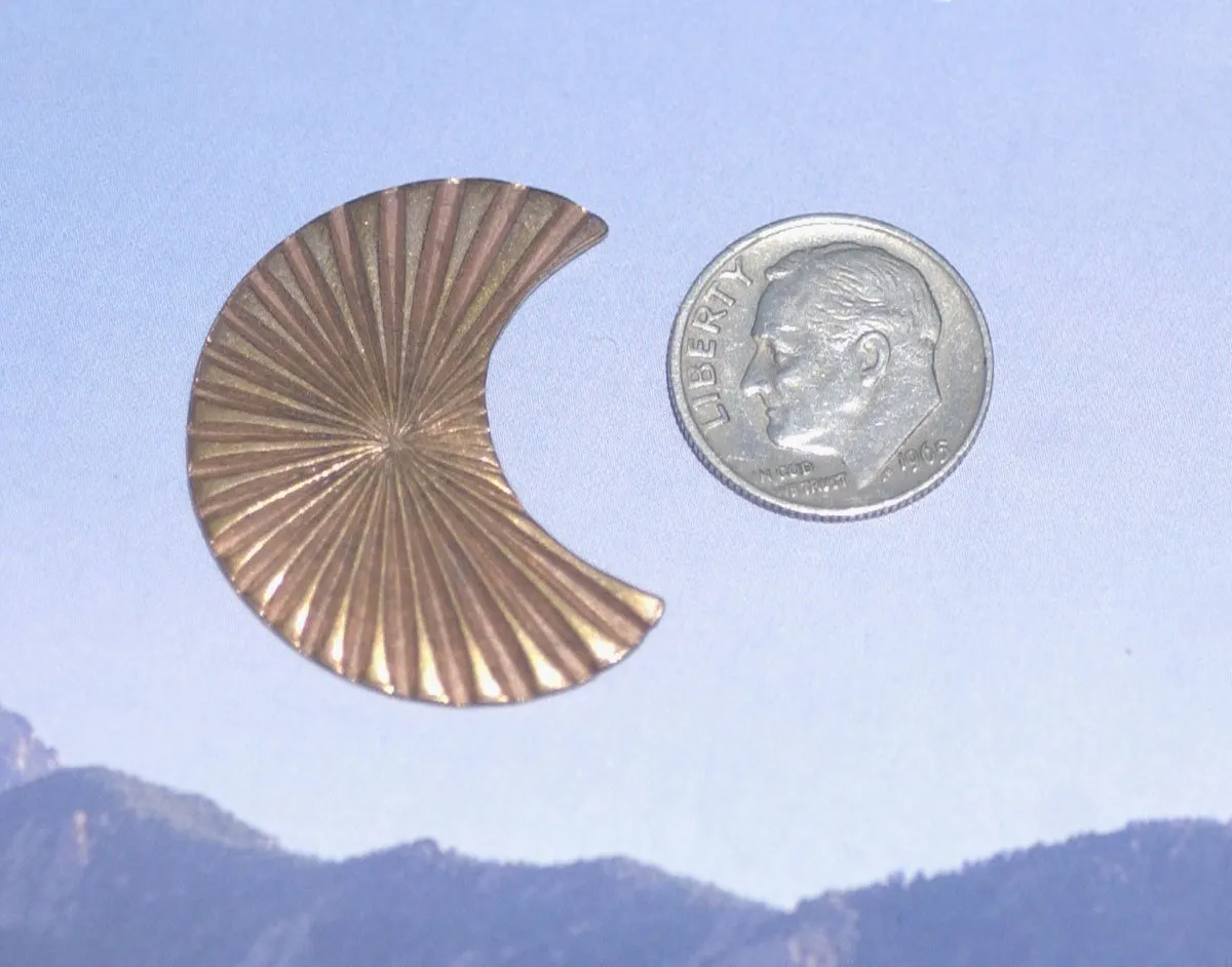 Ruffled Pattern 29.5mm x 23mm 20g Moon Cheshire for Blanks Enameling Stamping Texturing Soldering Variety of Metals