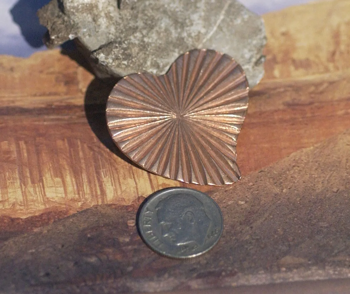 Ruffled Pattern Heart Whimsy 30mm x 32mm Blanks for Enameling Metalworking Stamping Texturing Blanks Variety of Metals