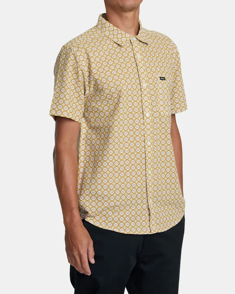 RVCA Mens Vacationist Short Sleeve Woven Shirt