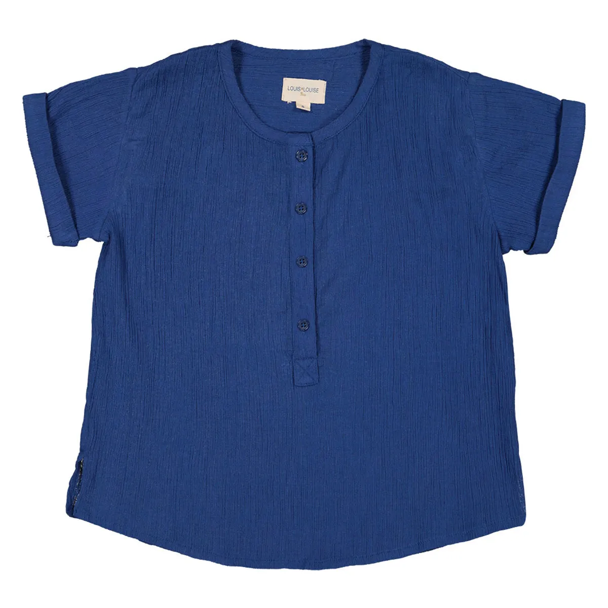 Saul Navy Cotton Crepe Shirt