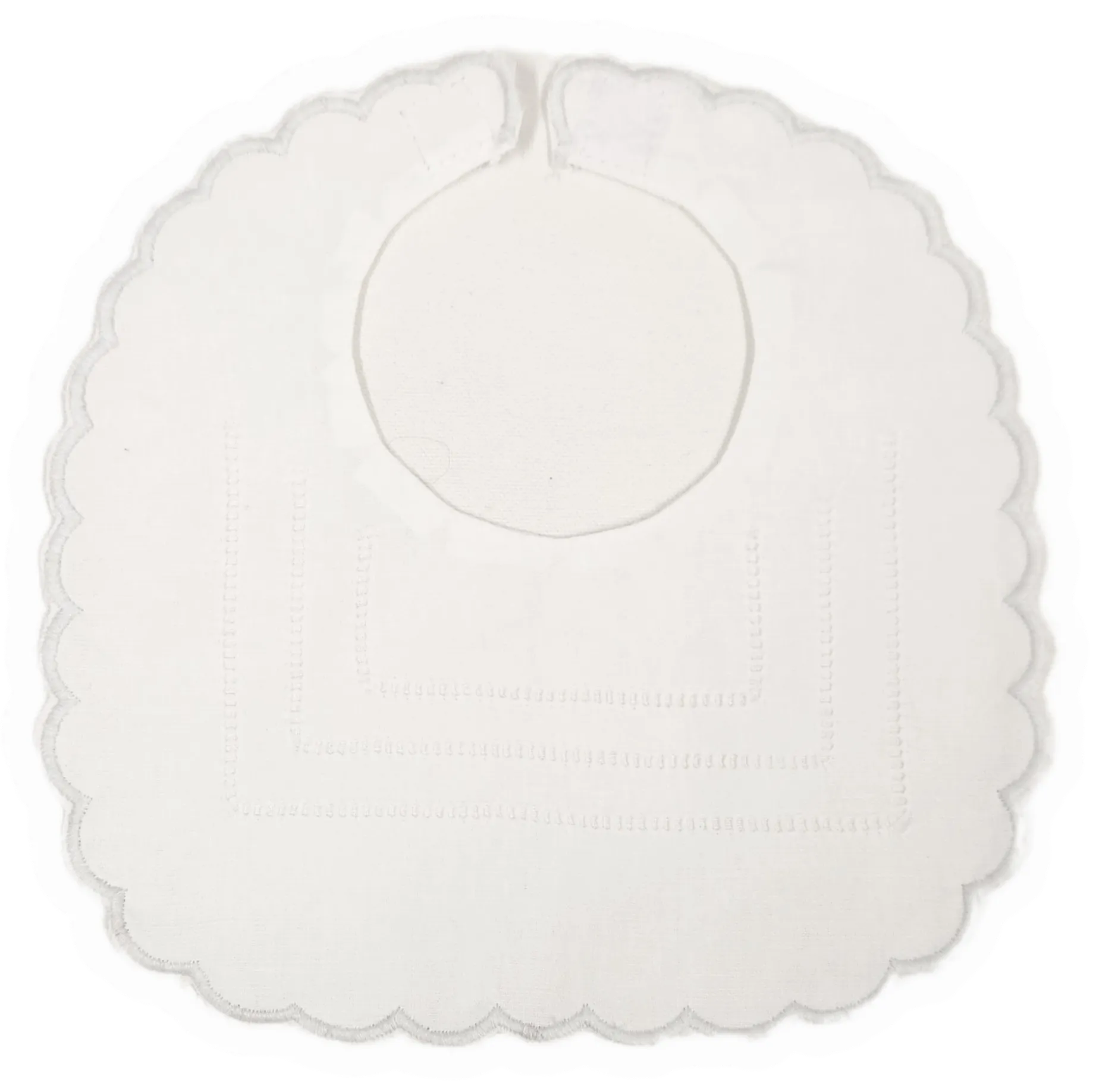 Scalloped Gilucci Hemstitch Bib