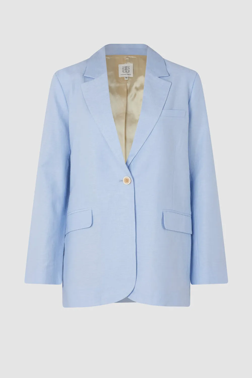 SECOND FEMALE - Liah Blue Linen Blazer
