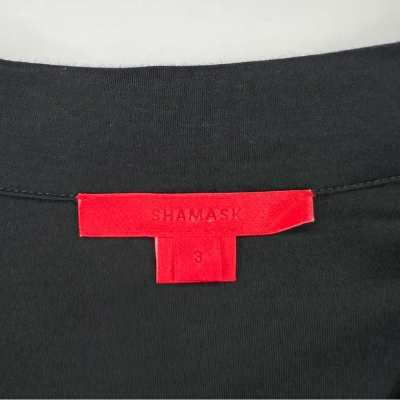 Shamask Black Linen Knit Button Up Short Jacket size 3 Women’s 16-20 NEW