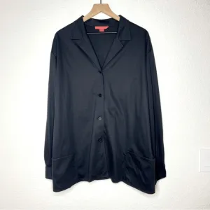 Shamask Black Linen Knit Button Up Short Jacket size 3 Women’s 16-20 NEW