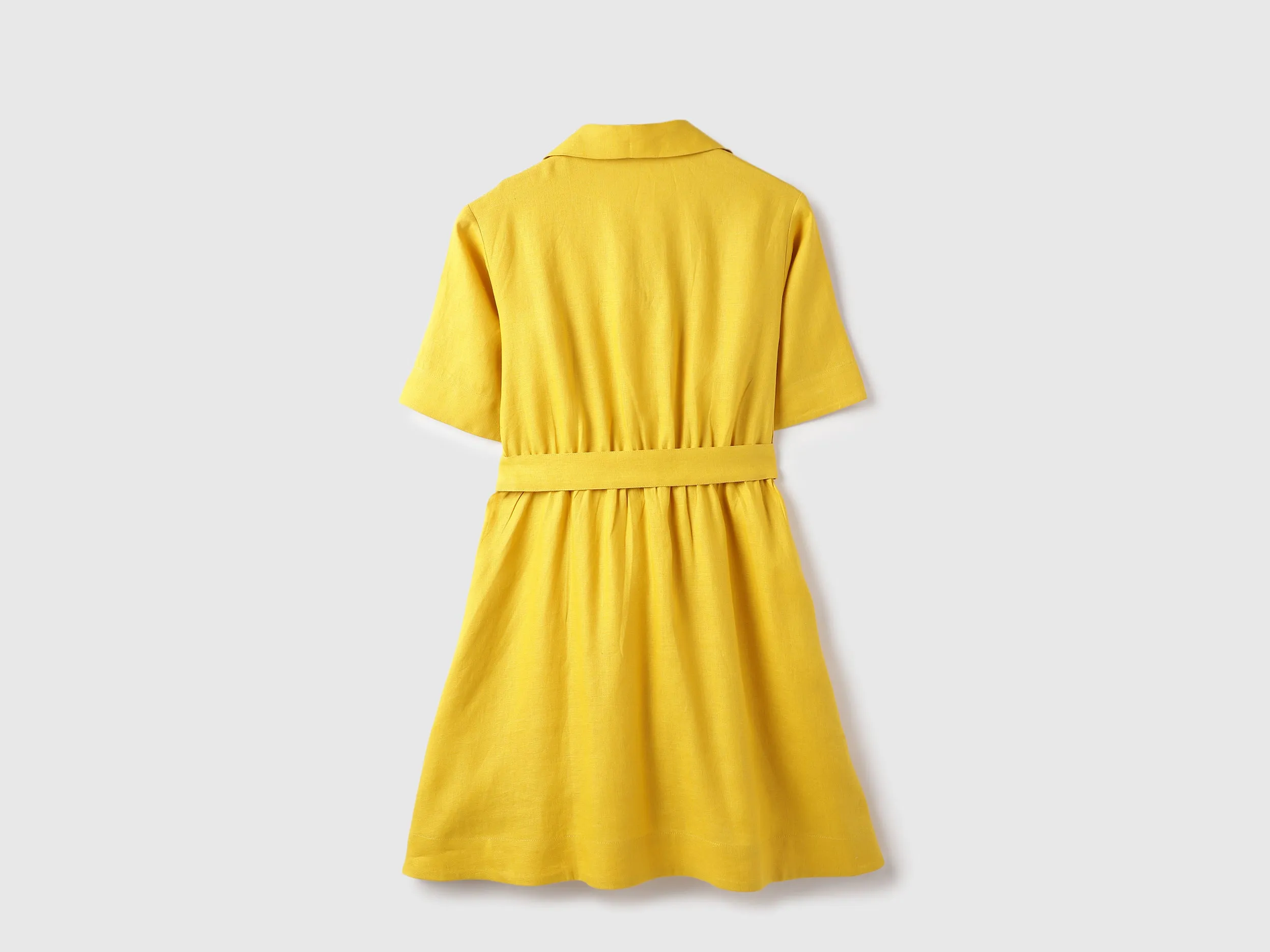 Shirt Collar Solid A-Line Dress