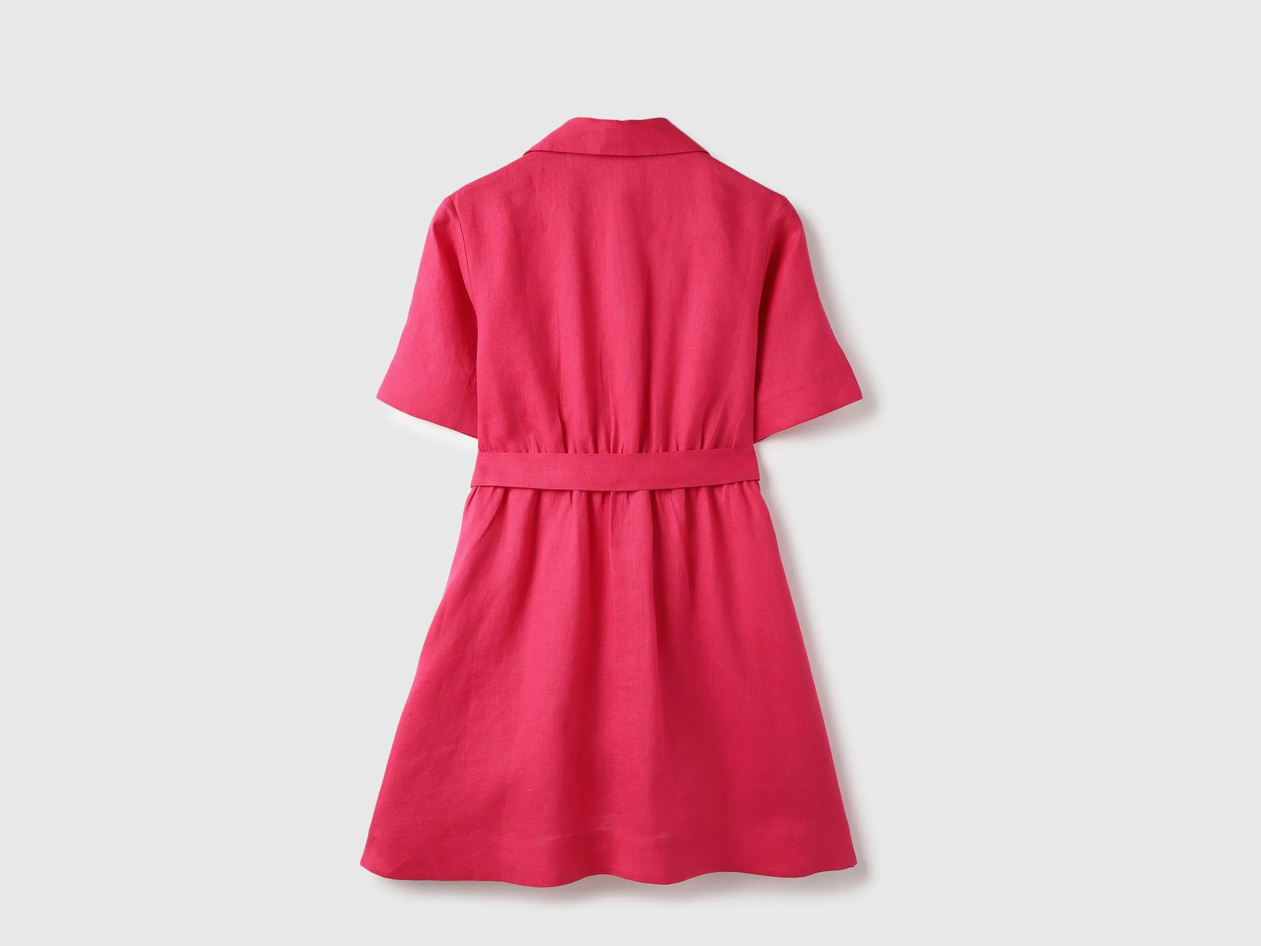 Shirt Collar Solid A-Line Dress