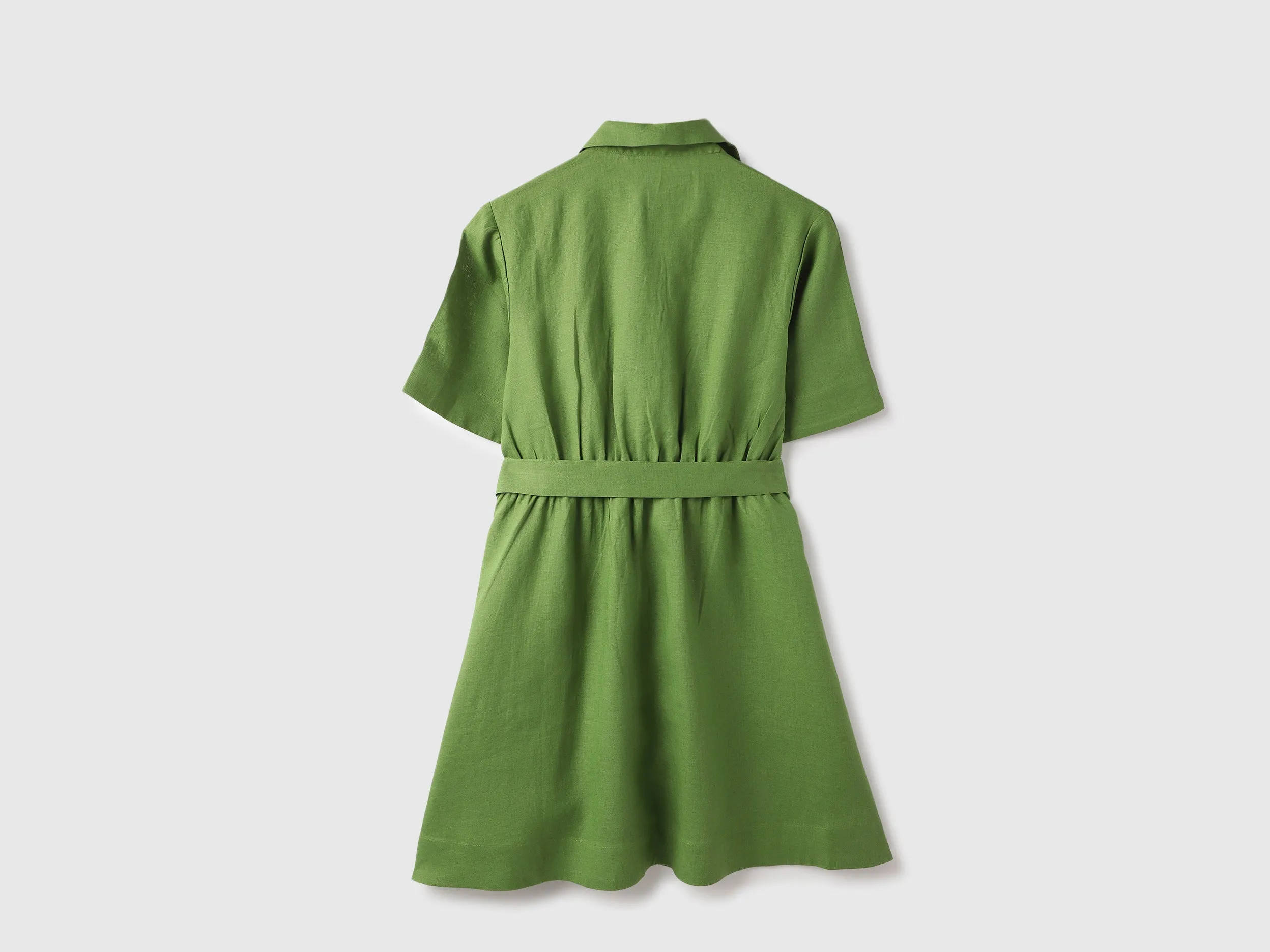 Shirt Collar Solid A-Line Dress