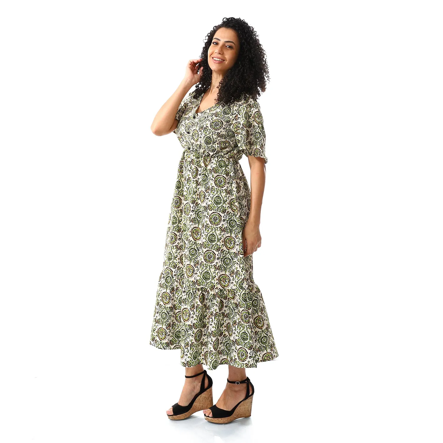 short_sleeeves_floral_dress_light_green