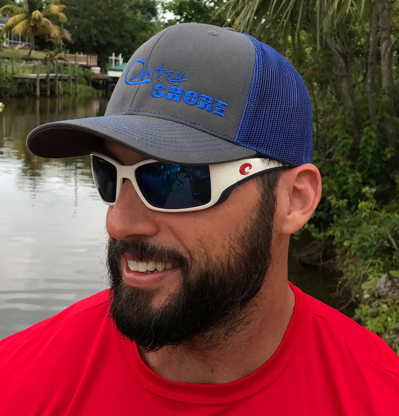 Signature Series Snapback Mesh Trucker Hat - Blue/Gray