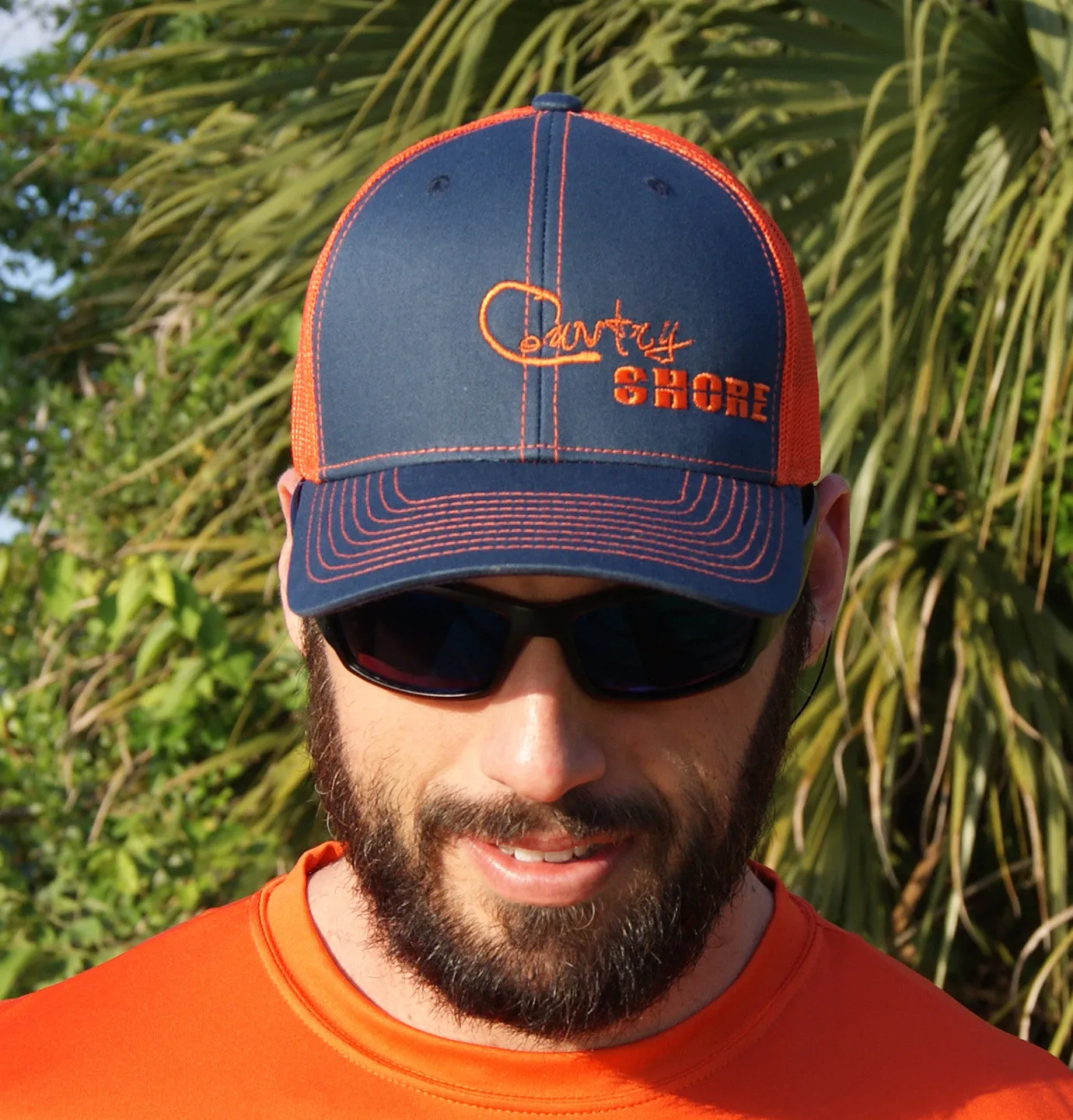 Signature Series Snapback Mesh Trucker Hat - Orange and Blue