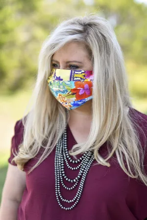 Silk Charmeuse Mask- Bright Pattern