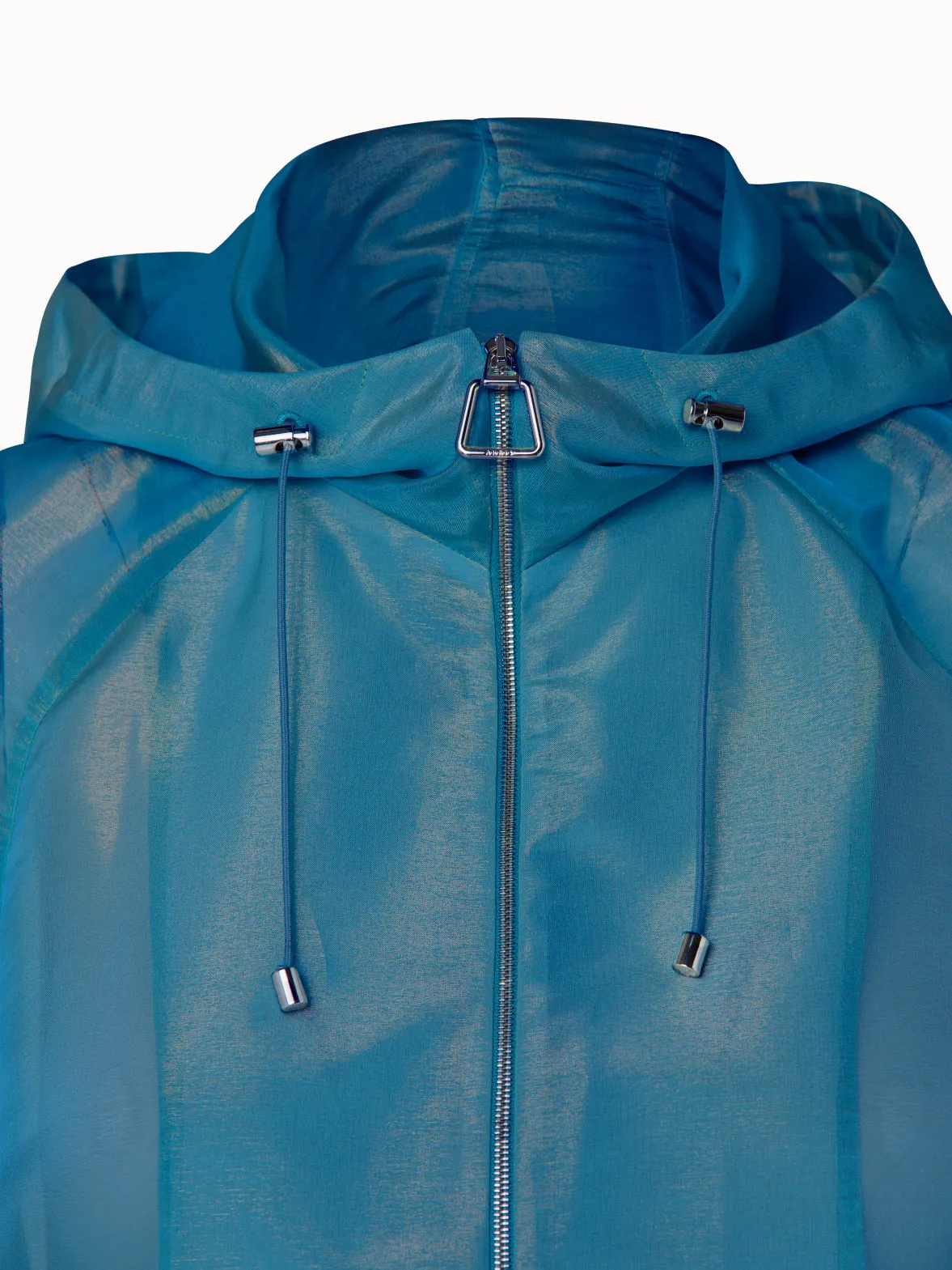 Silk Techno Organza Voluminous Blouson Jacket