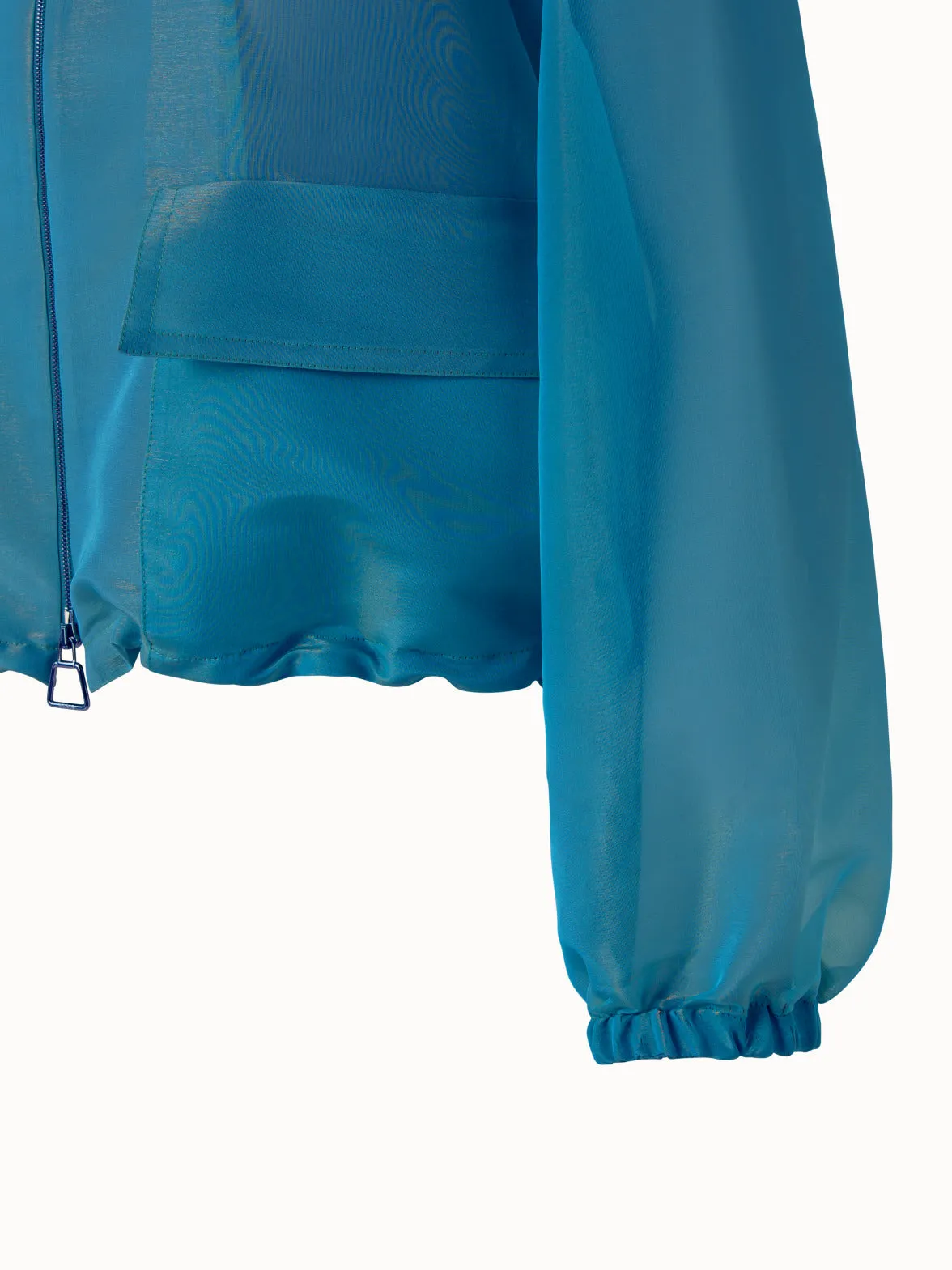 Silk Techno Organza Voluminous Blouson Jacket