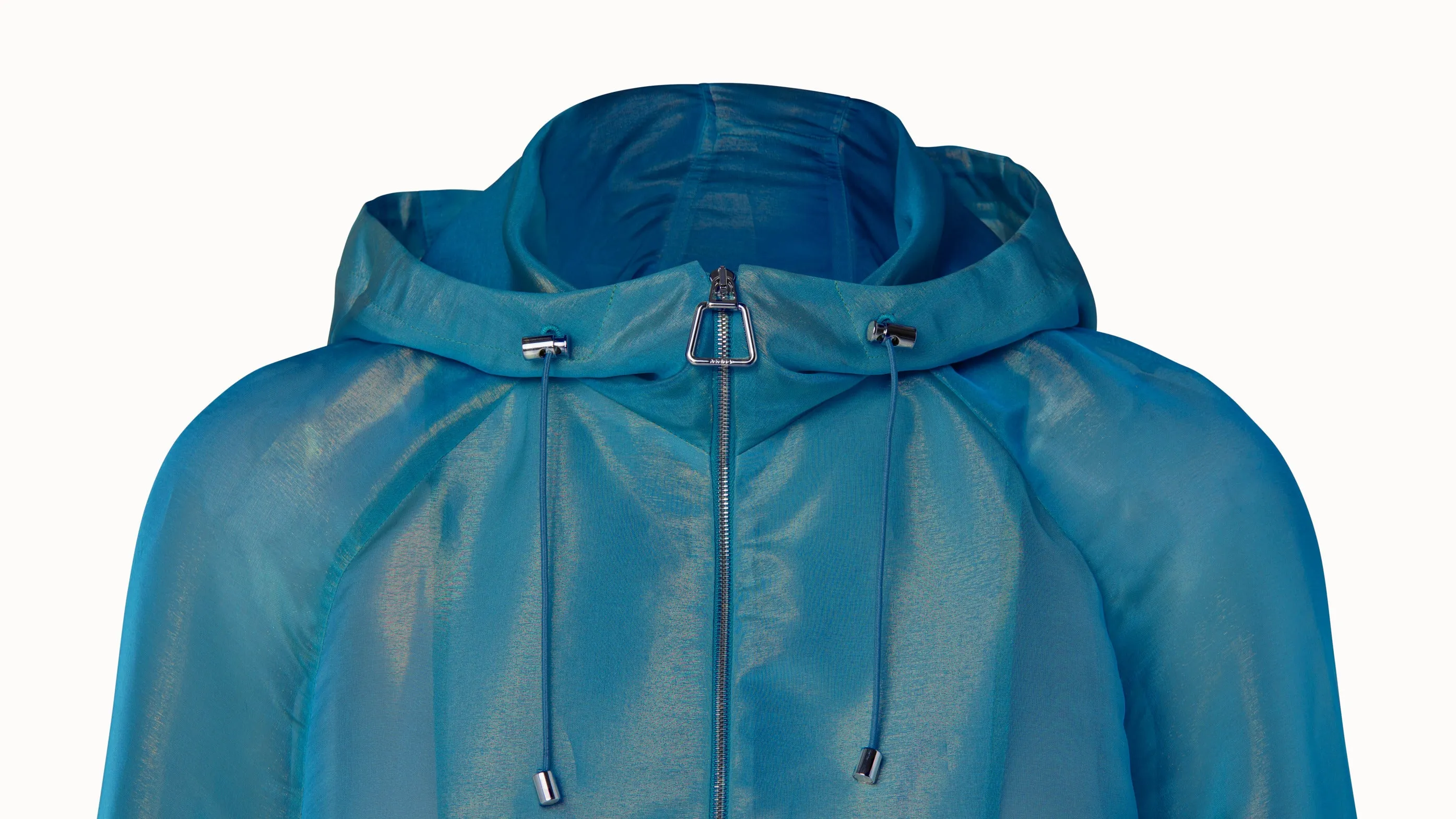 Silk Techno Organza Voluminous Blouson Jacket