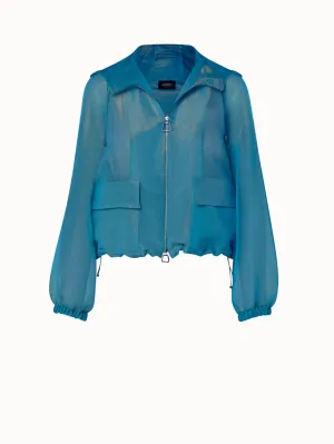 Silk Techno Organza Voluminous Blouson Jacket