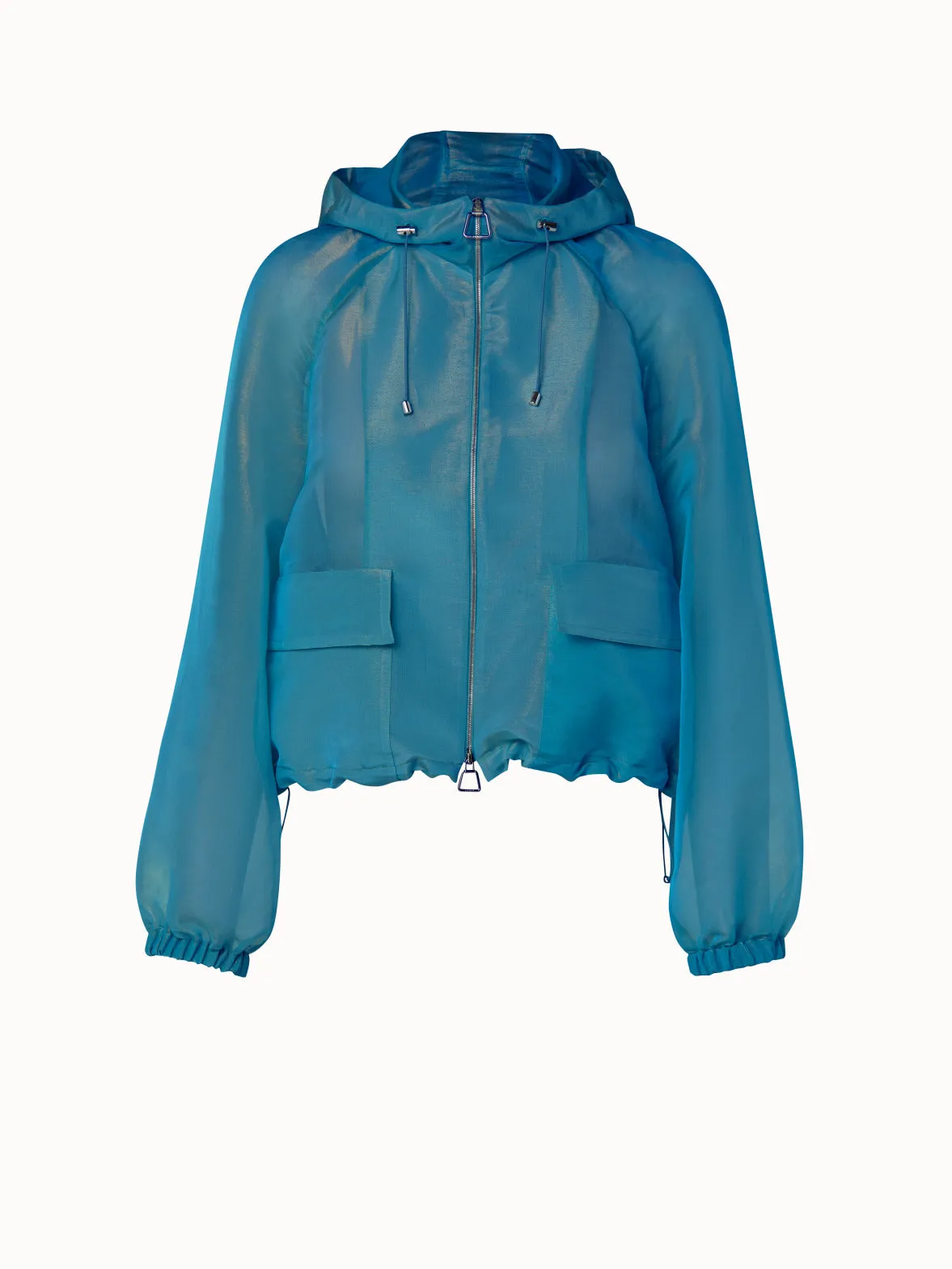 Silk Techno Organza Voluminous Blouson Jacket