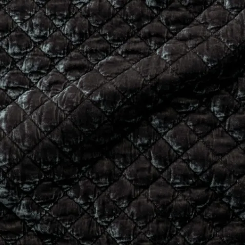 Silk Velvet Quilted Coverlet - Moonlight - King