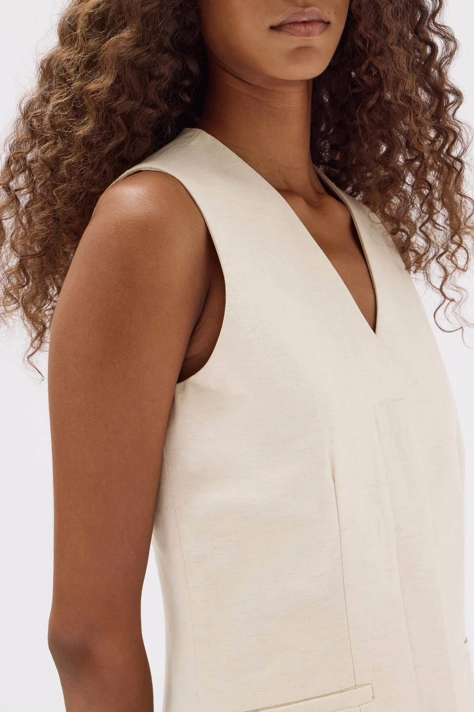 Simone Cotton Linen Blend Mini Dress
