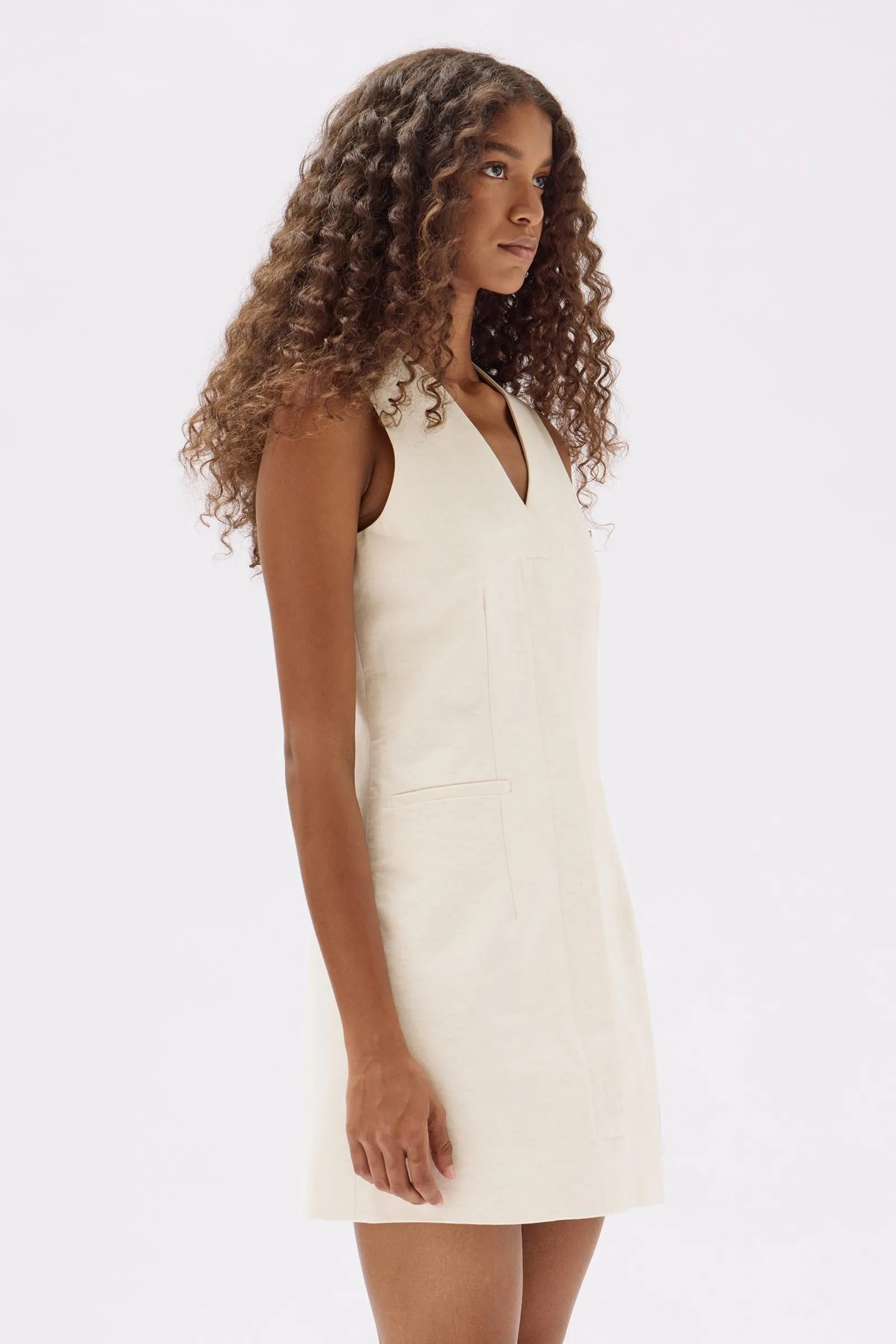 Simone Cotton Linen Blend Mini Dress