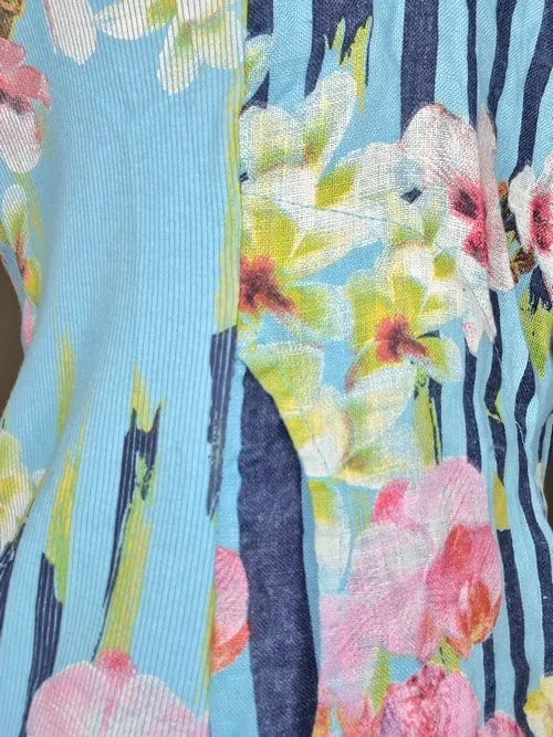 Sky Blue Paint Stripe Kennedy Dress