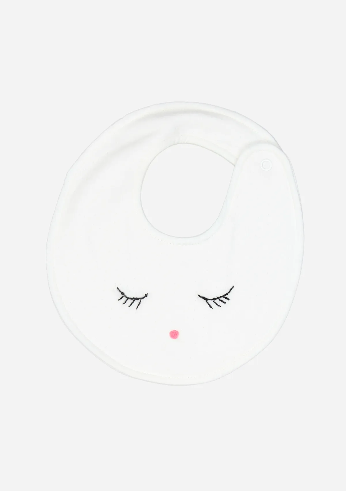 Sleepy Eyes & Rose Bib, Ivory