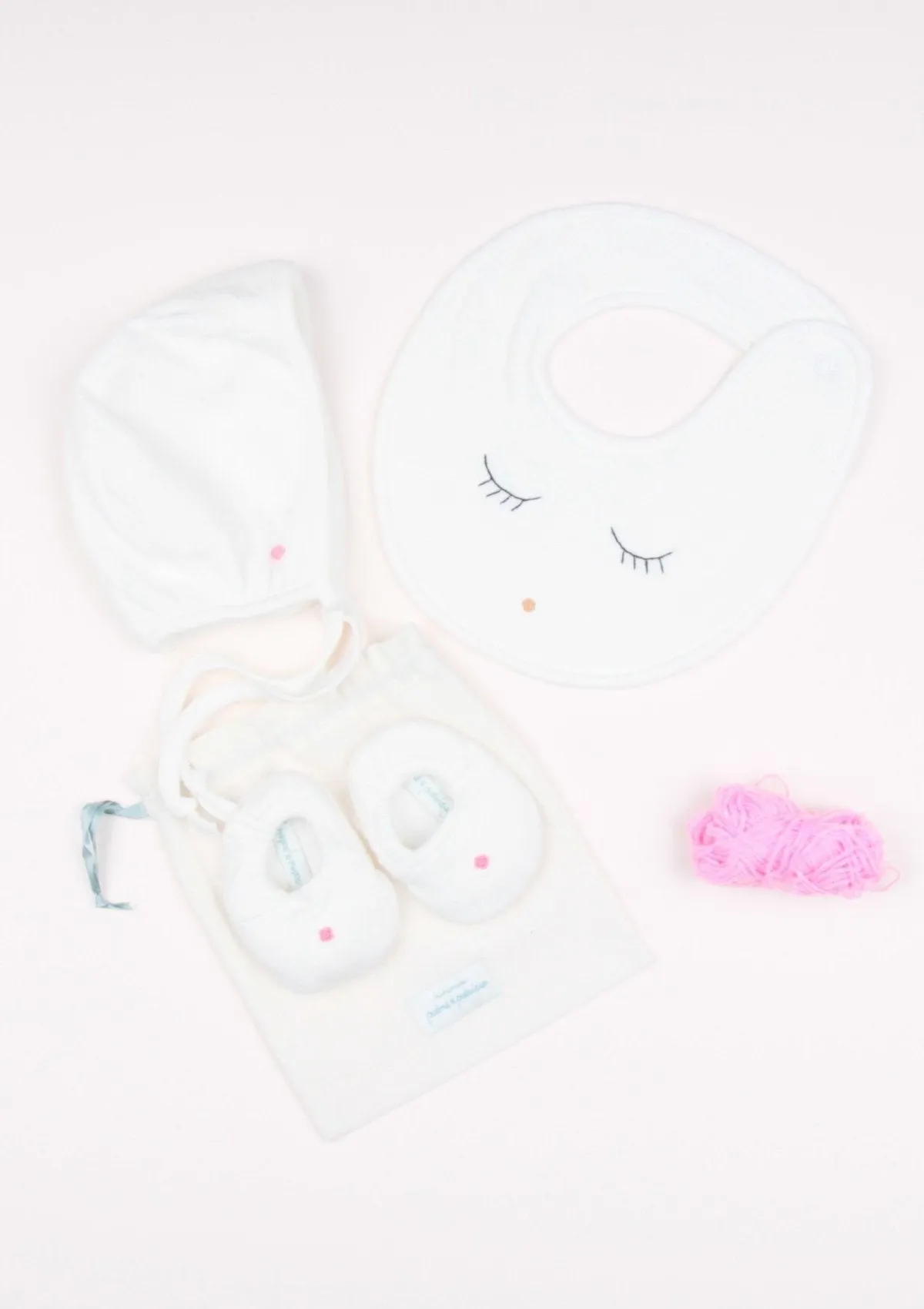 Sleepy Eyes & Rose Bib, Ivory