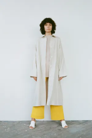 Slit Back Duster - Flax