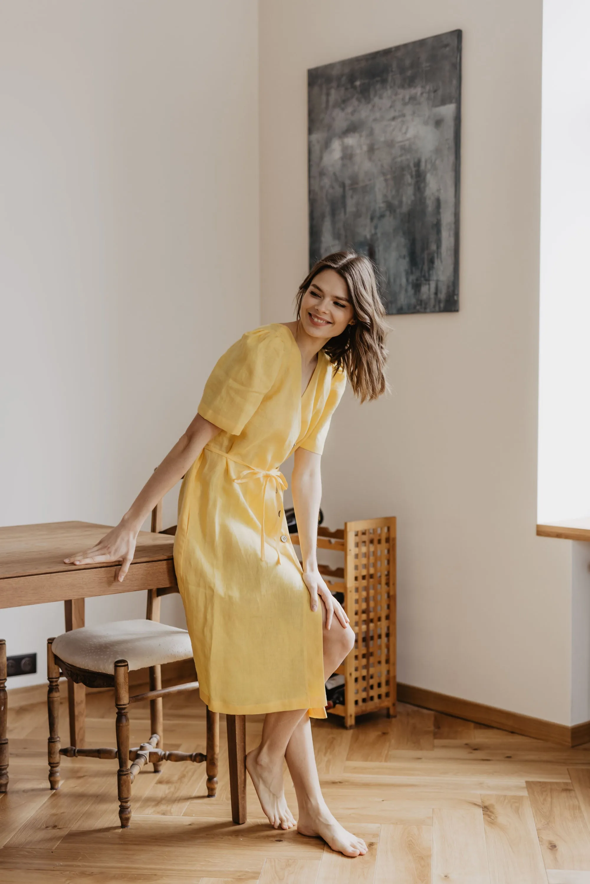 Smiltyne Linen Wrap Dress