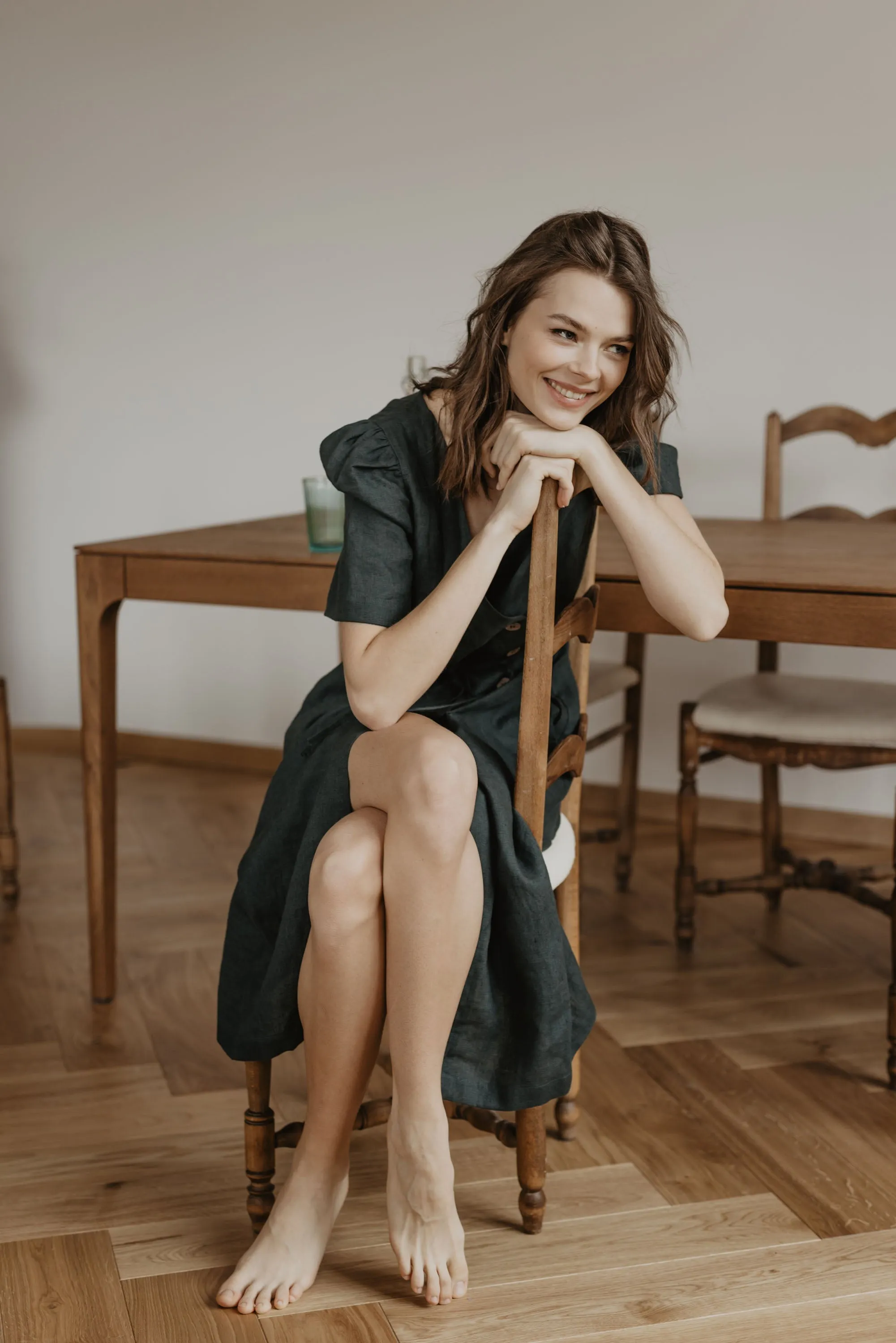 Smiltyne Linen Wrap Dress