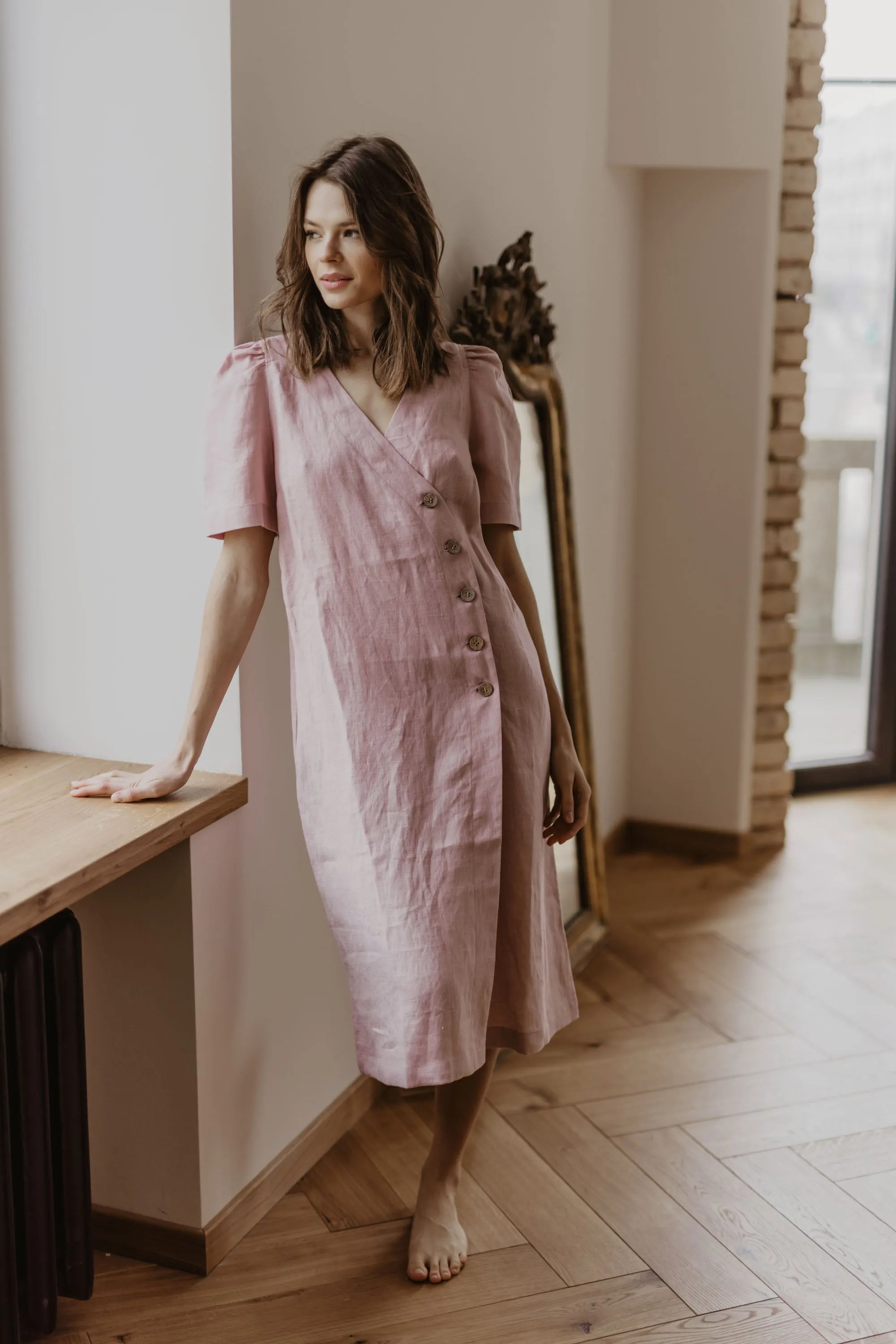 Smiltyne Linen Wrap Dress
