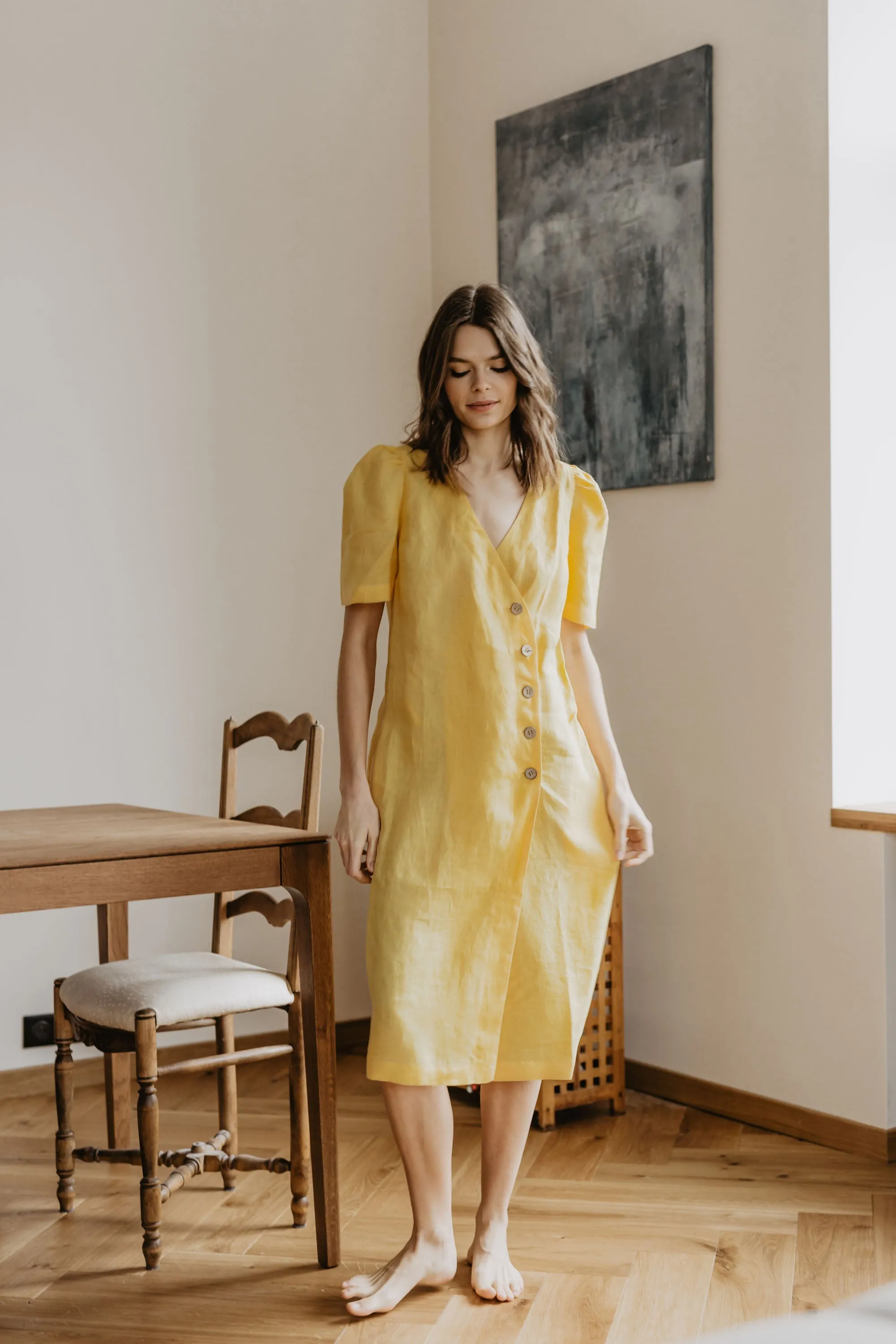 Smiltyne Linen Wrap Dress