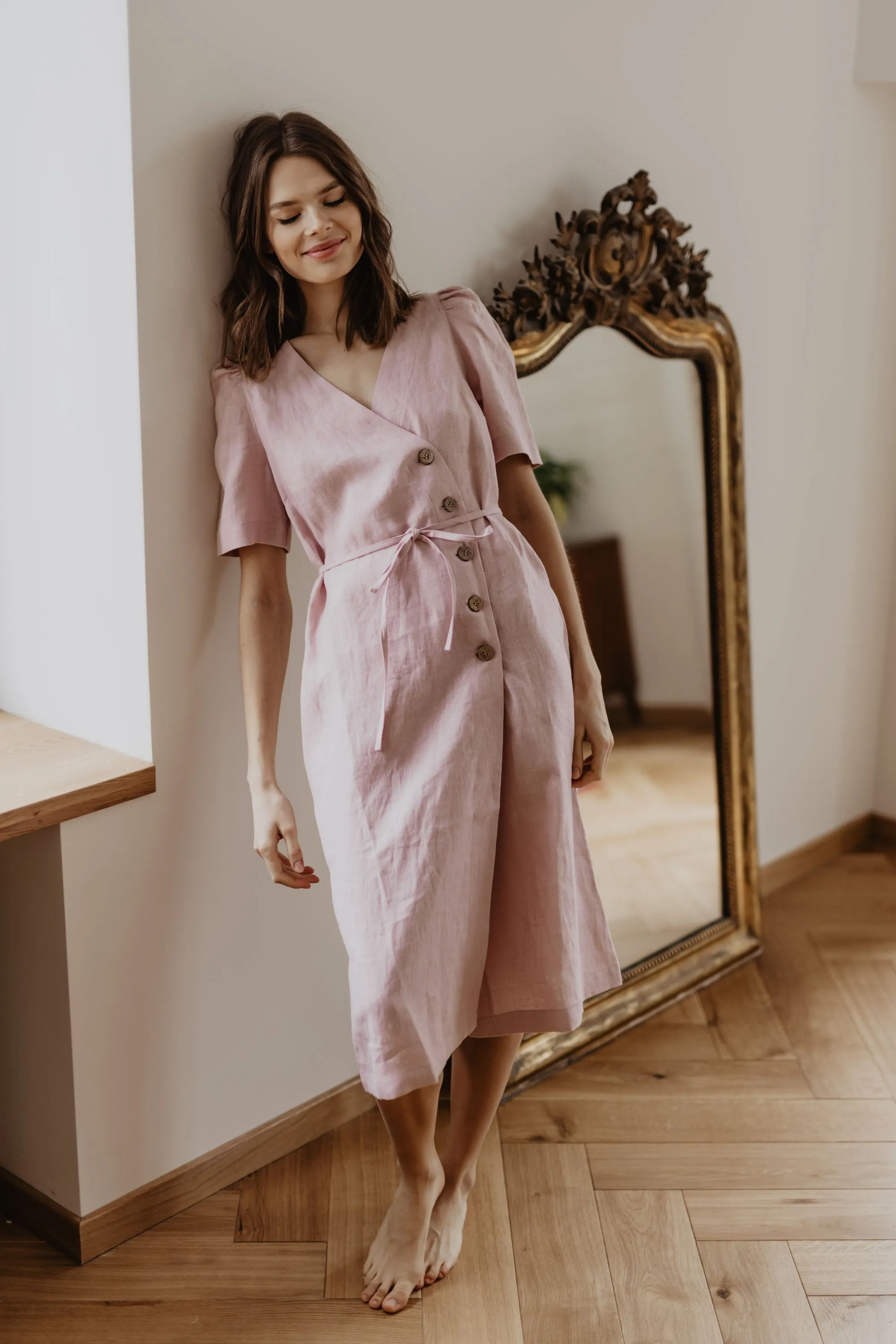 Smiltyne Linen Wrap Dress