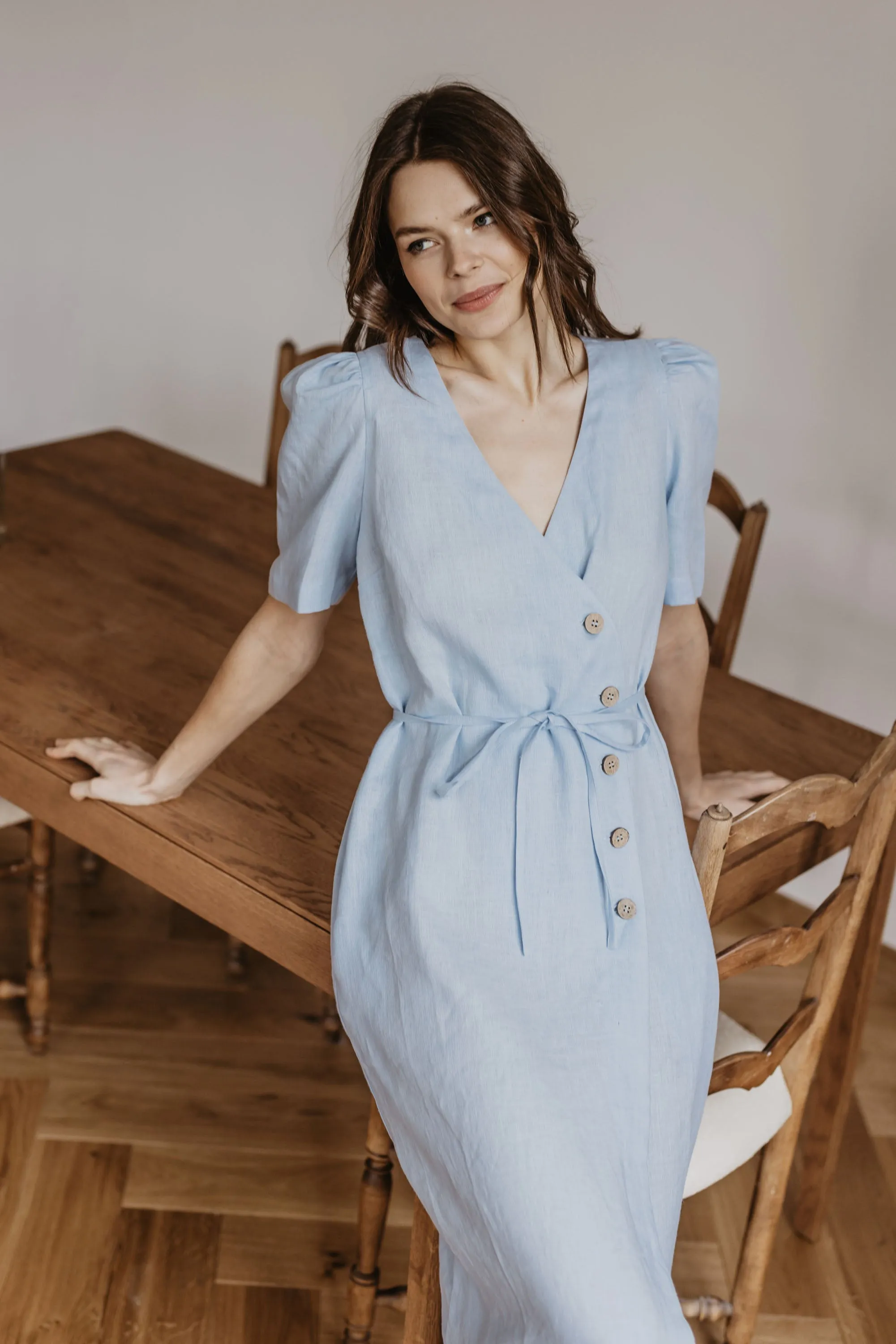 Smiltyne Linen Wrap Dress