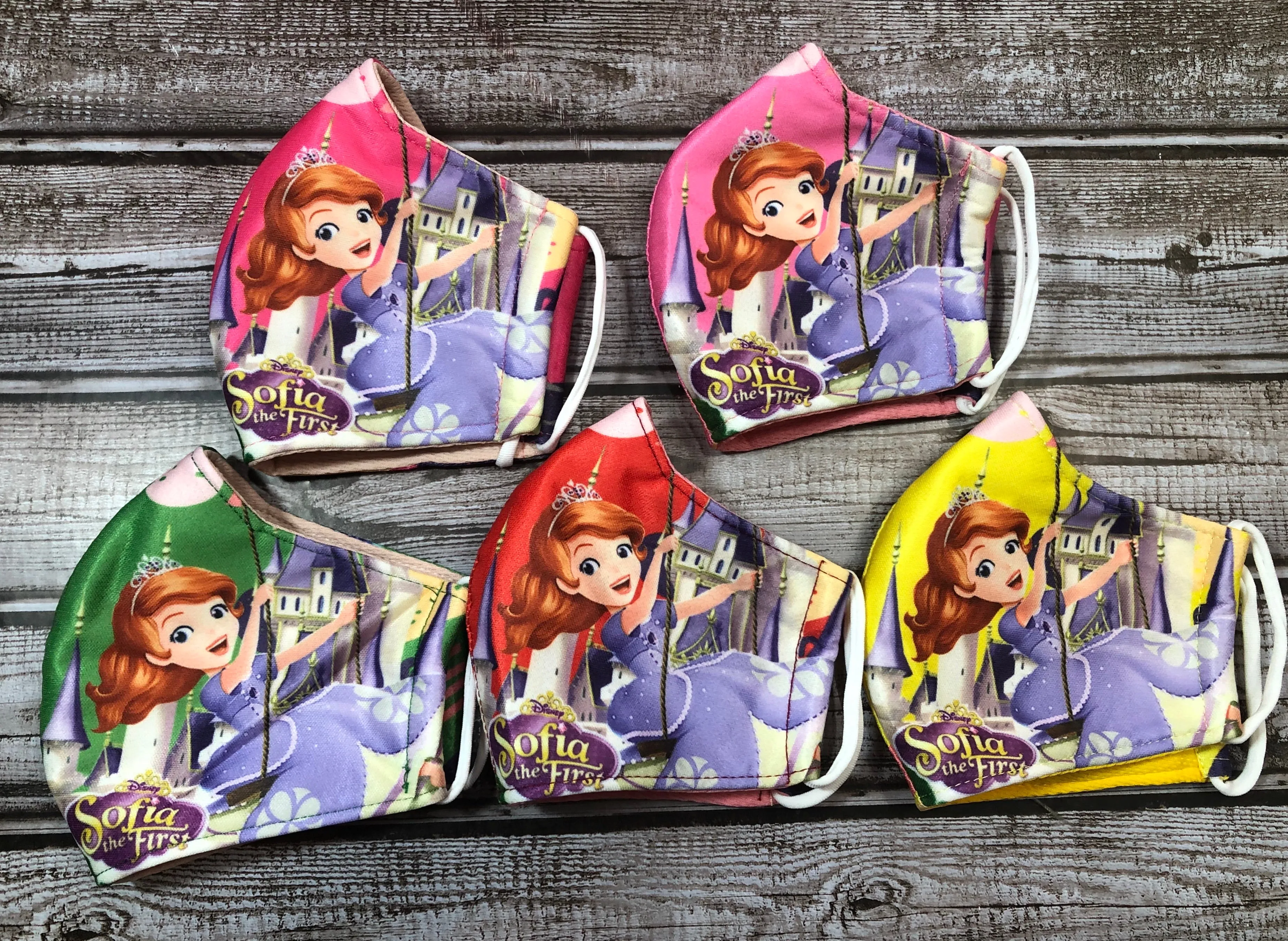 Sofia the first face masks for girls teen and small adult