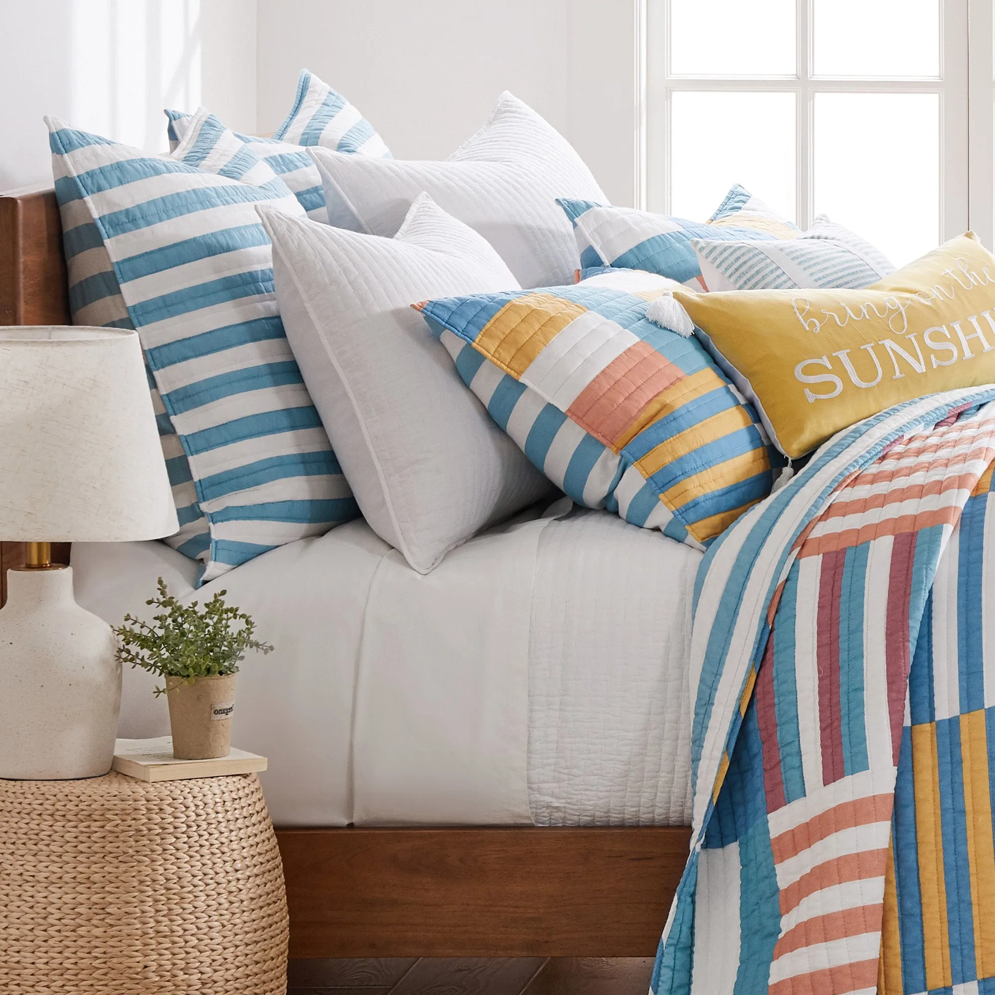 Sol Stripe Patch Euro Sham Set of 2