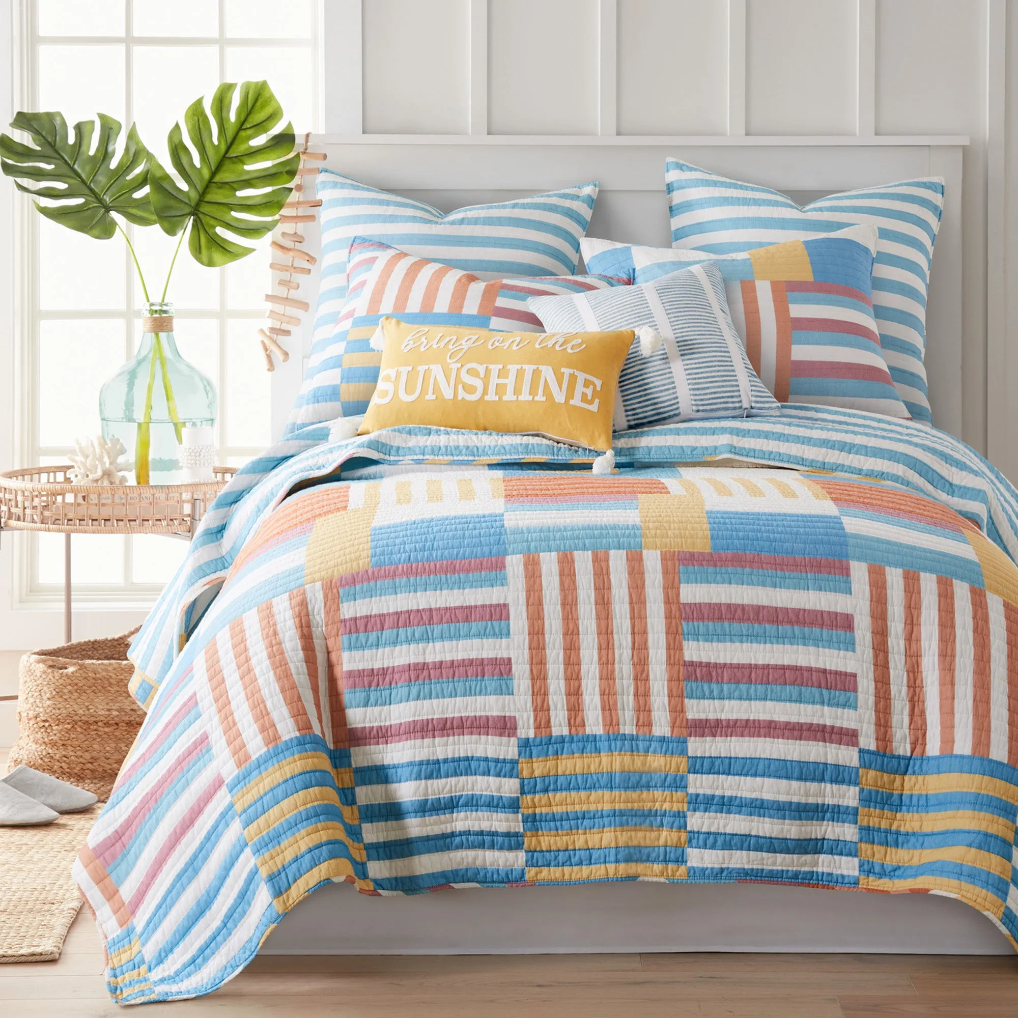 Sol Stripe Patch Euro Sham Set of 2