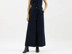 Solid Wide Leg Flared Pants