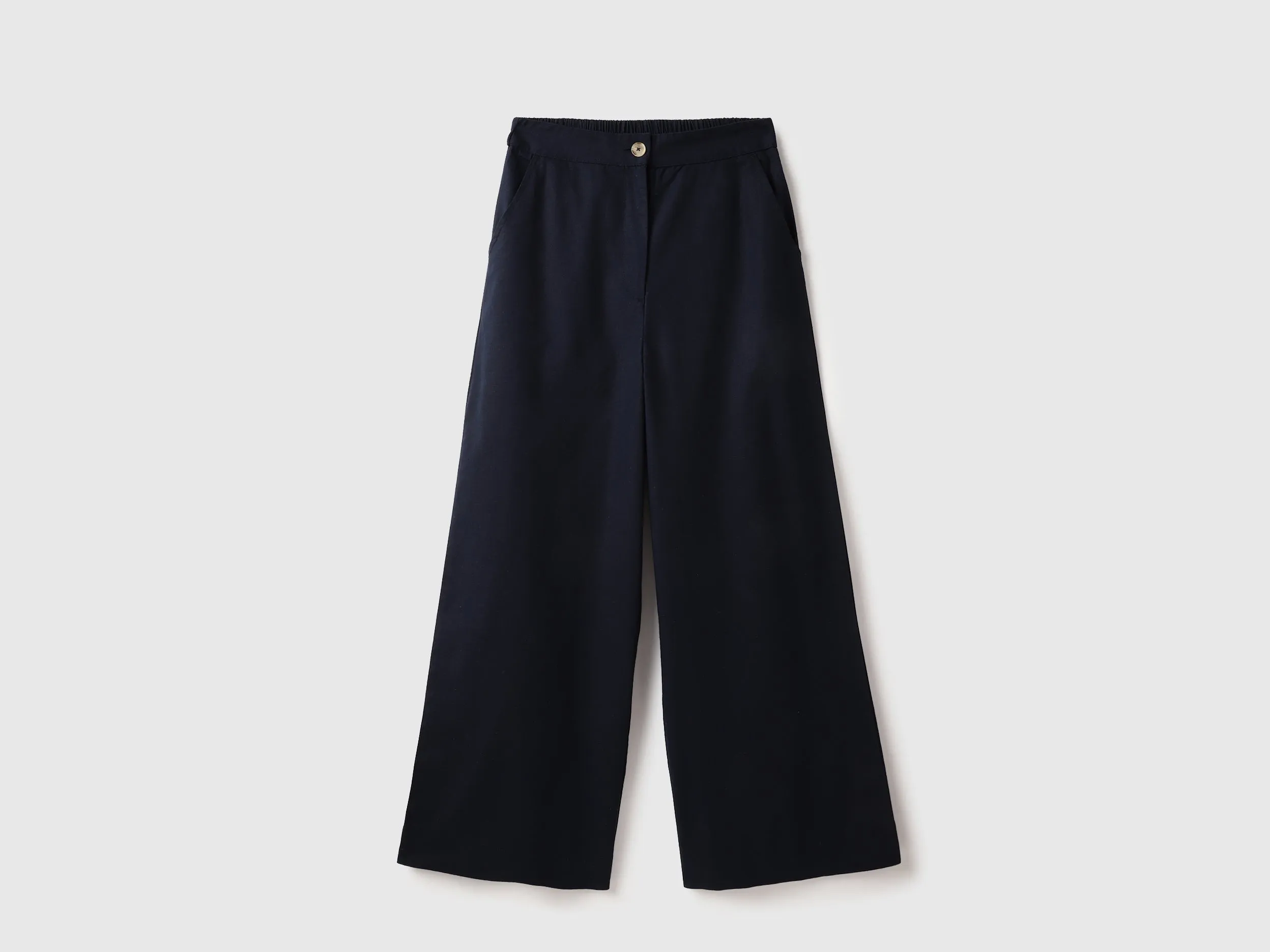 Solid Wide Leg Flared Pants
