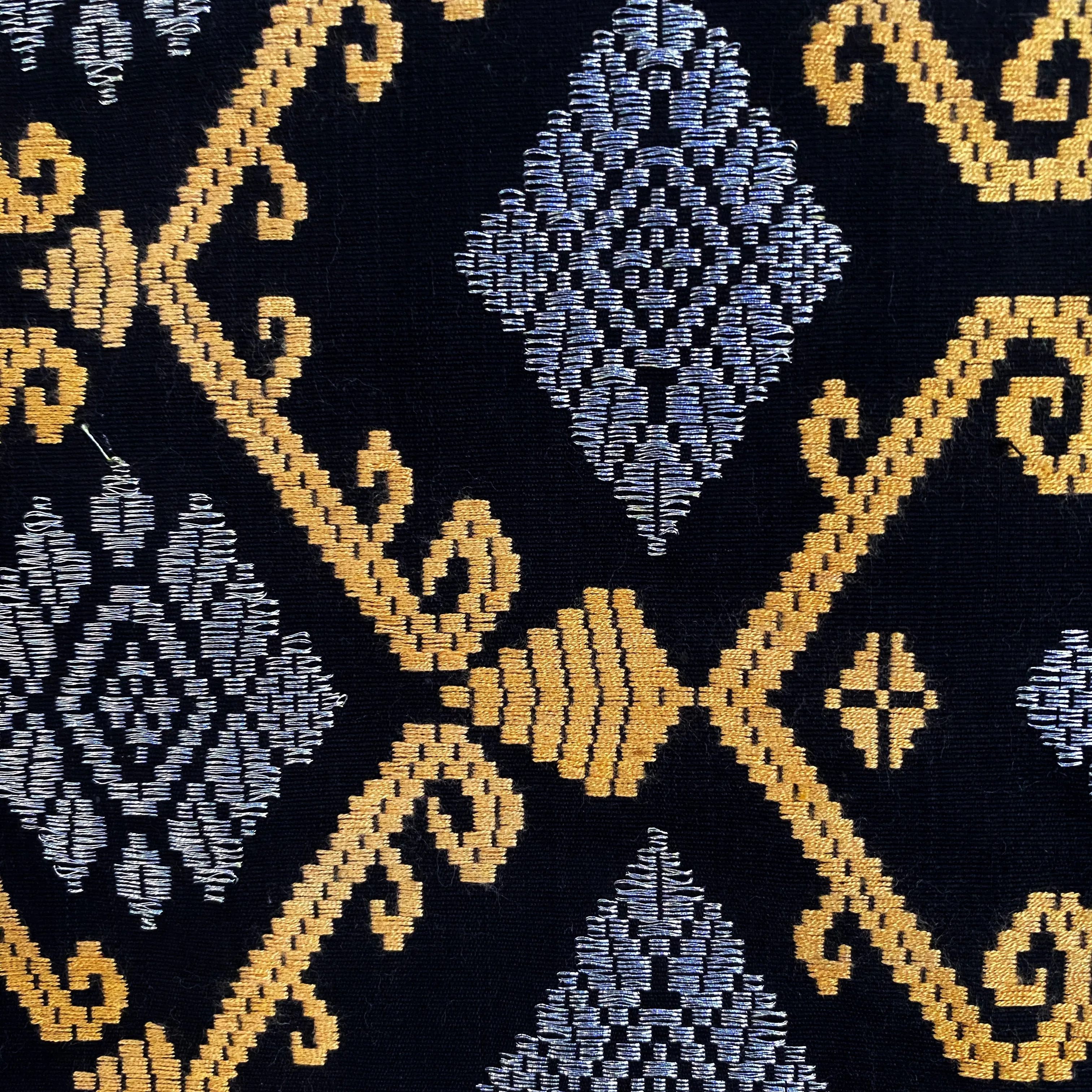 Songket Fabric - Black Gold & Copper
