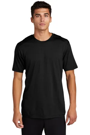 Sport-Tek  PosiCharge  Tri-Blend Wicking Draft Tee. ST410 Black/ Black Triad Solid