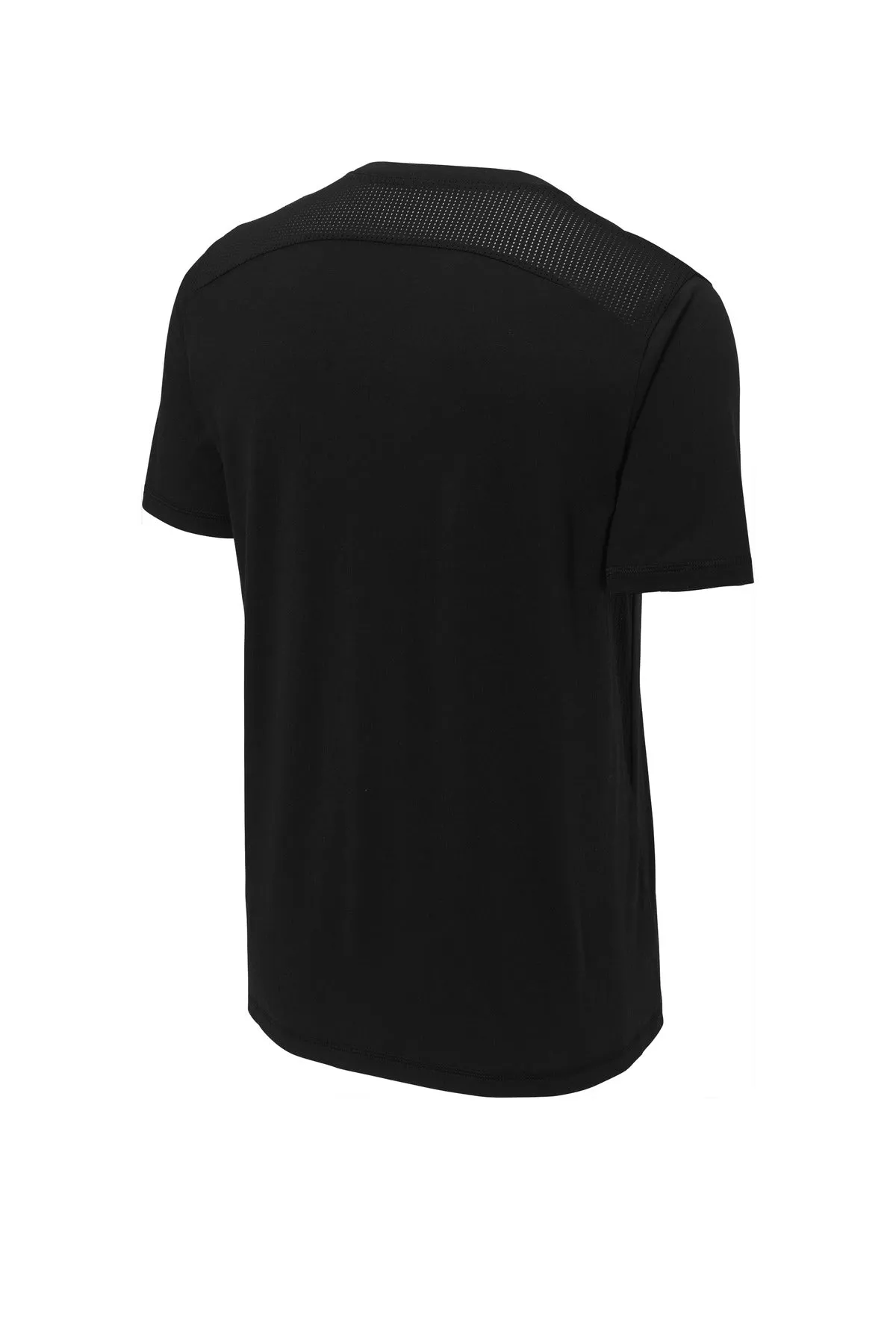 Sport-Tek  PosiCharge  Tri-Blend Wicking Draft Tee. ST410 Black/ Black Triad Solid
