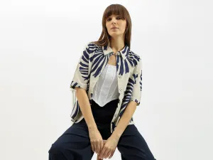 Spread Collar Printed Shirt