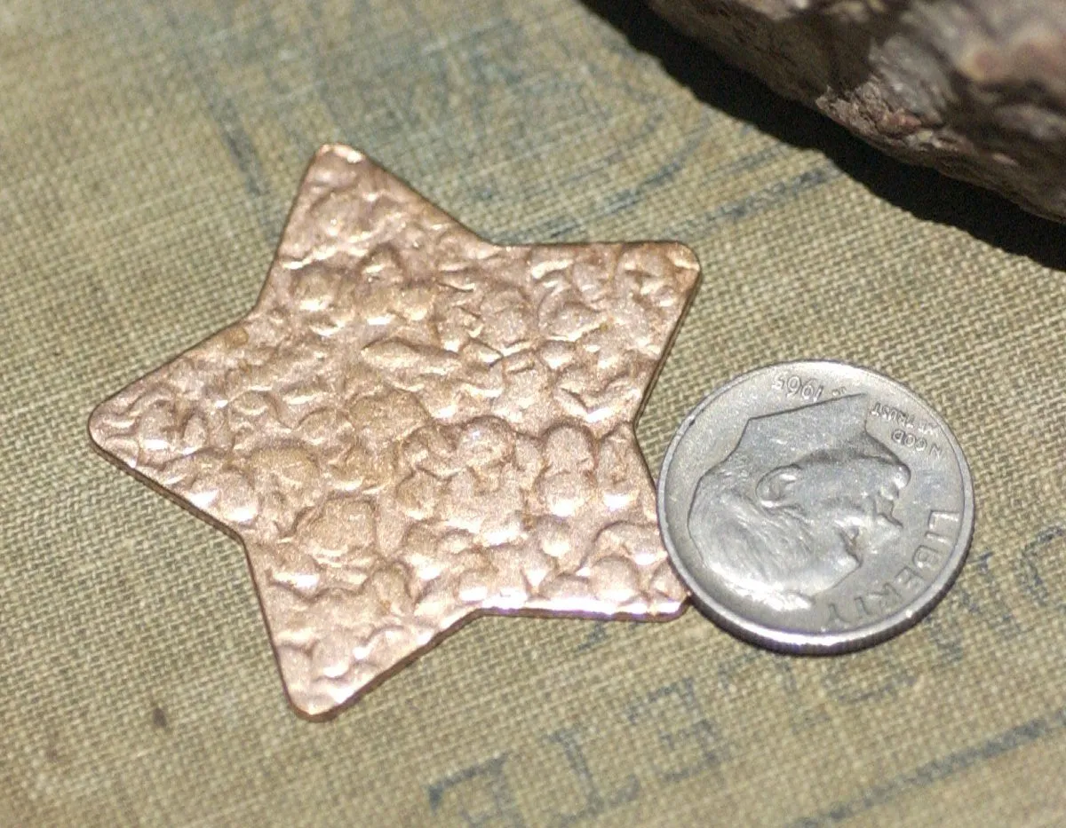 Star Antique Hammered 36mm 24g for Enameling Stamping Texturing Soldering Shape Charms Jewelry Making Variety of Metals - 5 pieces