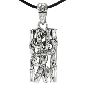Sterling Silver Snake in Bamboo Pendant