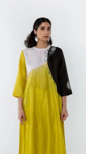 Studio Medium   I   Shibori Rousseau SEGMENT KURTA - BLACK/LIMEPOL 49