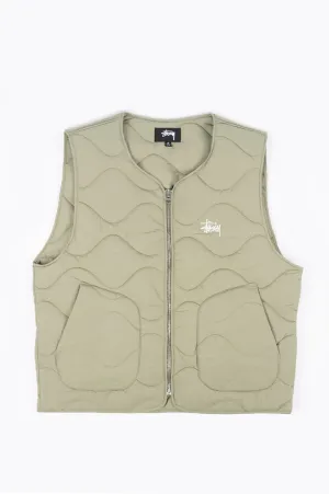 STUSSY RECYCLED NYLON LINER VEST COYOTE