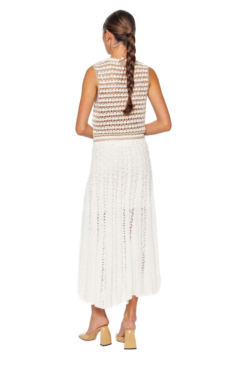 Tallow Gold & Ivory Crochet Tank Top