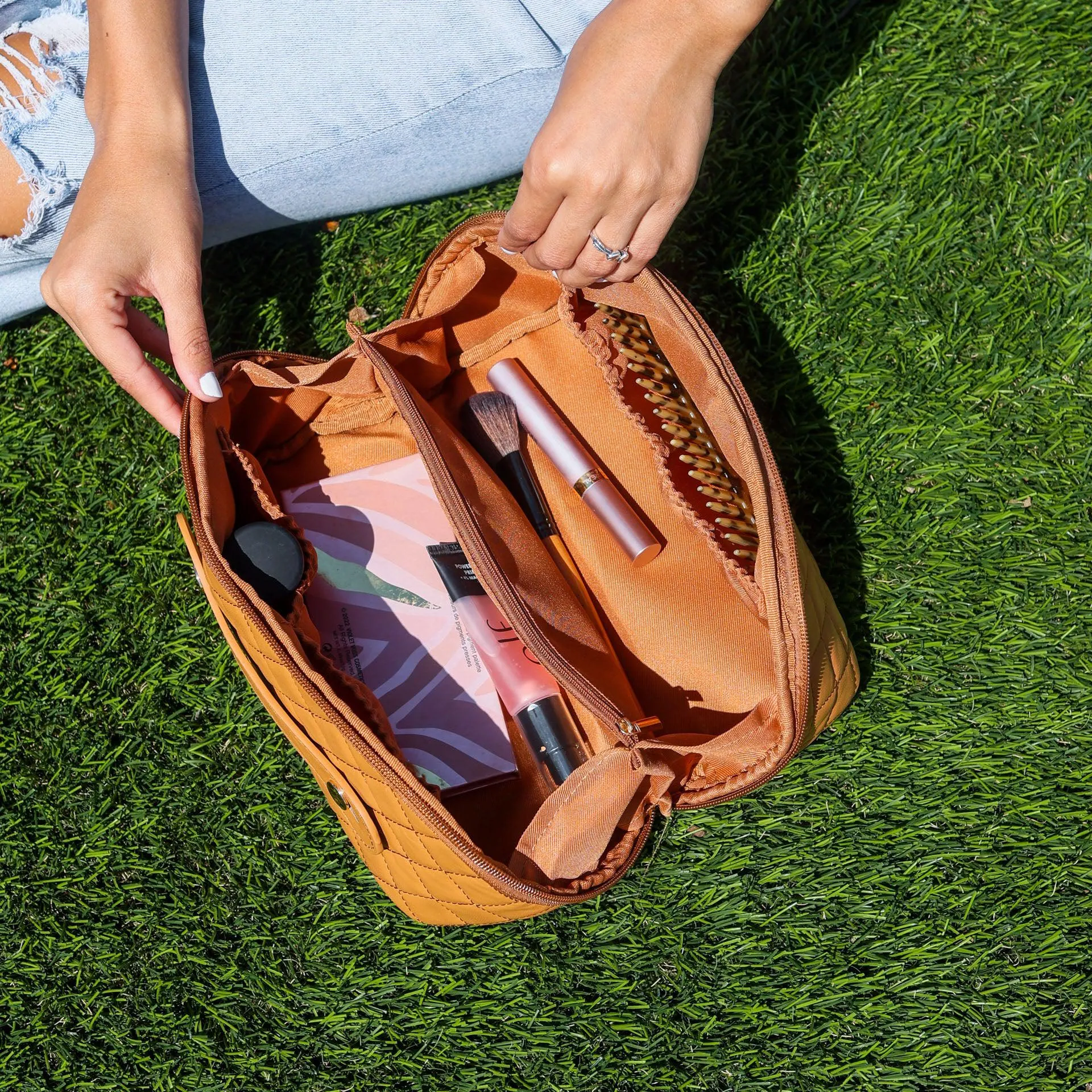 The Aurora Quilted Makeup & Travel Organizer