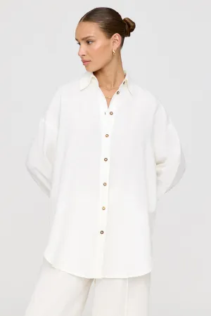 THE ESSENTIAL LINEN SHIRT - COCONUT MILK