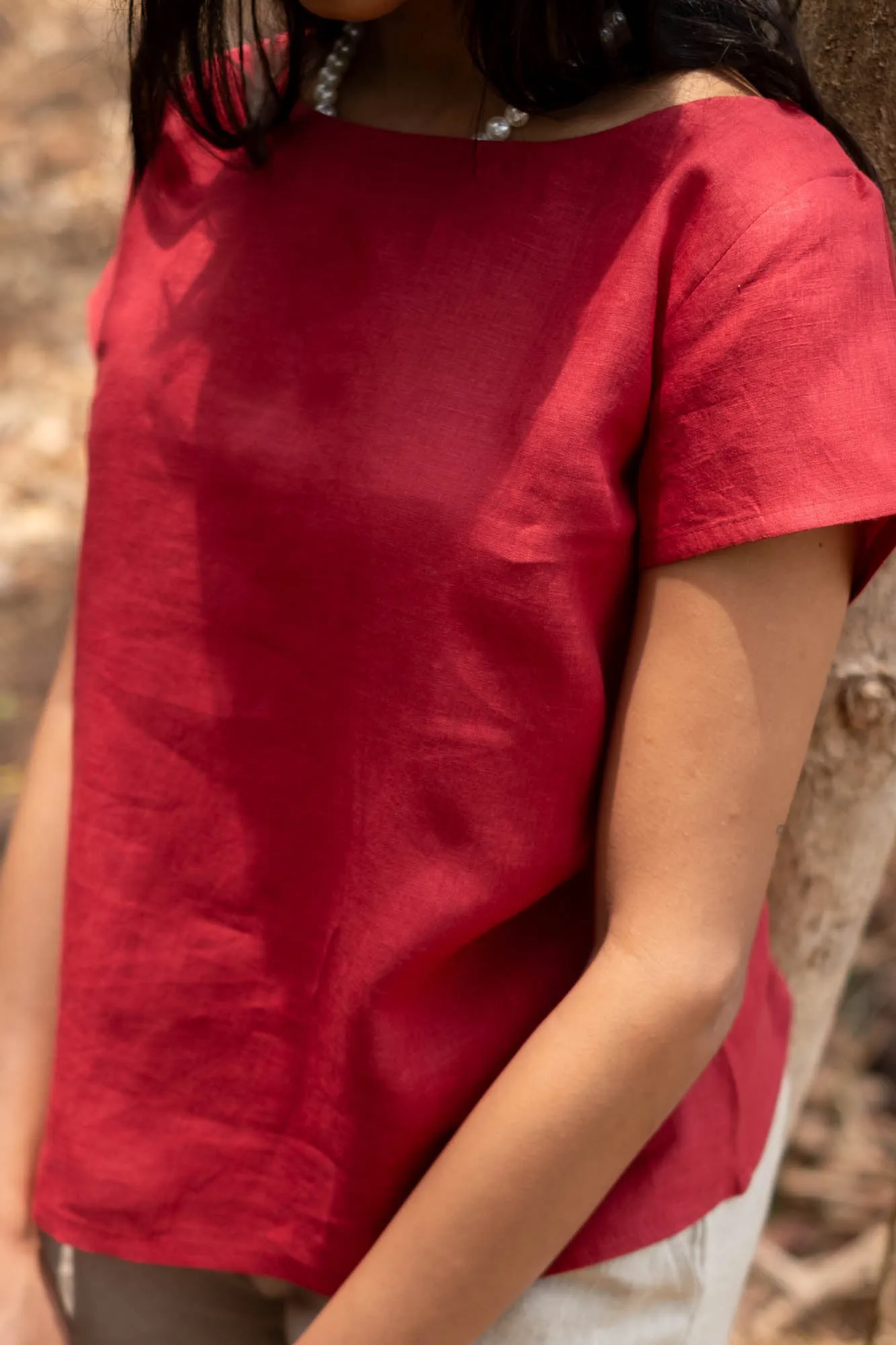 The Linen Boat Neck Top